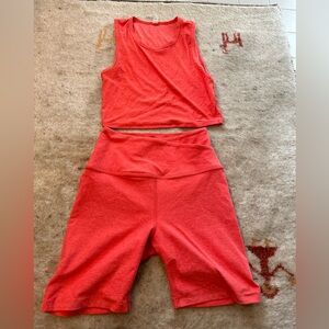 Beyond Yoga Biker Shorts and Crop Top